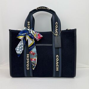Coach Smith large Tote bag Gold/Dark Denim NWT with a free unbranded scarf CCL68
